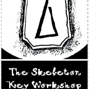 the image shows a sticker with the logo for The Skeleton Key Workshop with it's name underneath it.